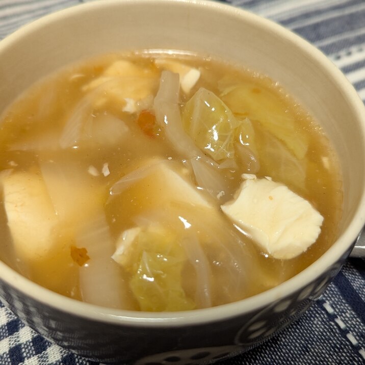 白菜の麻婆スープ